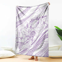 Sharks Couple Dreamy Polynesians Floral Sea Blanket Lilac LT7 - Polynesian Pride