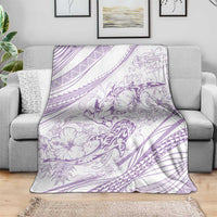 Sharks Couple Dreamy Polynesians Floral Sea Blanket Lilac LT7 - Polynesian Pride