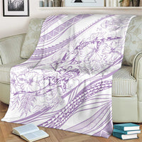 Sharks Couple Dreamy Polynesians Floral Sea Blanket Lilac LT7 - Polynesian Pride