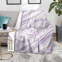 Sharks Couple Dreamy Polynesians Floral Sea Blanket Lilac LT7 - Polynesian Pride