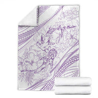 Sharks Couple Dreamy Polynesians Floral Sea Blanket Lilac LT7 - Polynesian Pride