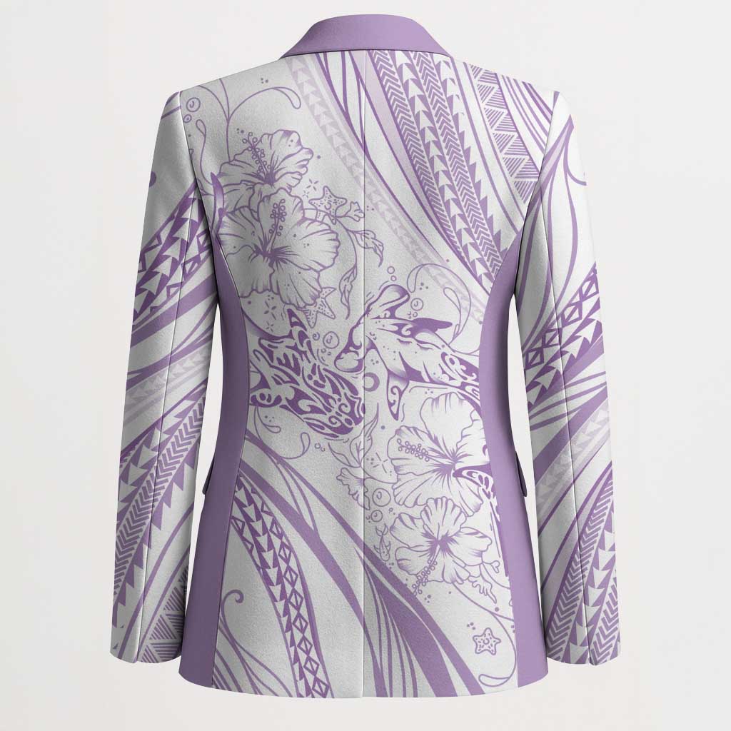 Sharks Couple Dreamy Polynesians Floral Sea Blazer Lilac LT7 - Polynesian Pride