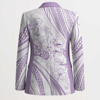 Sharks Couple Dreamy Polynesians Floral Sea Blazer Lilac LT7 - Polynesian Pride