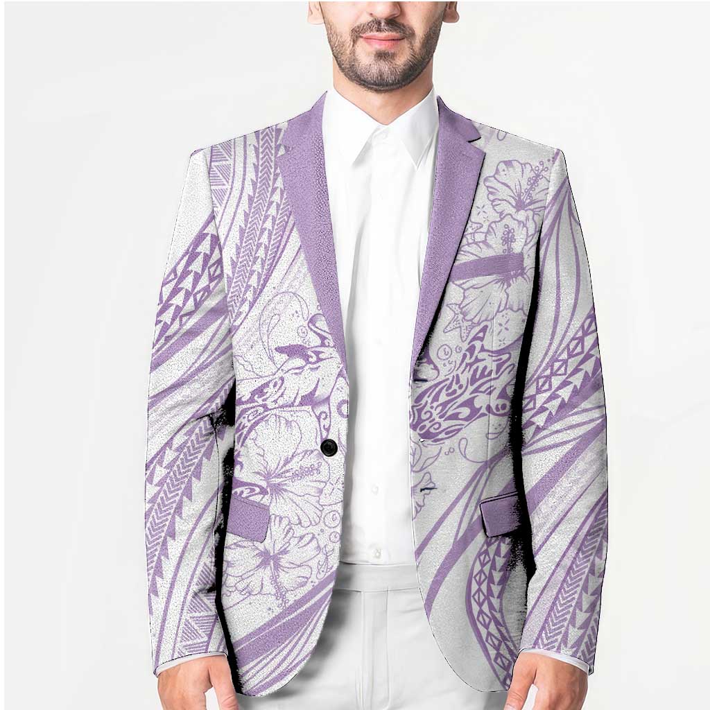 Sharks Couple Dreamy Polynesians Floral Sea Blazer Lilac LT7 - Polynesian Pride
