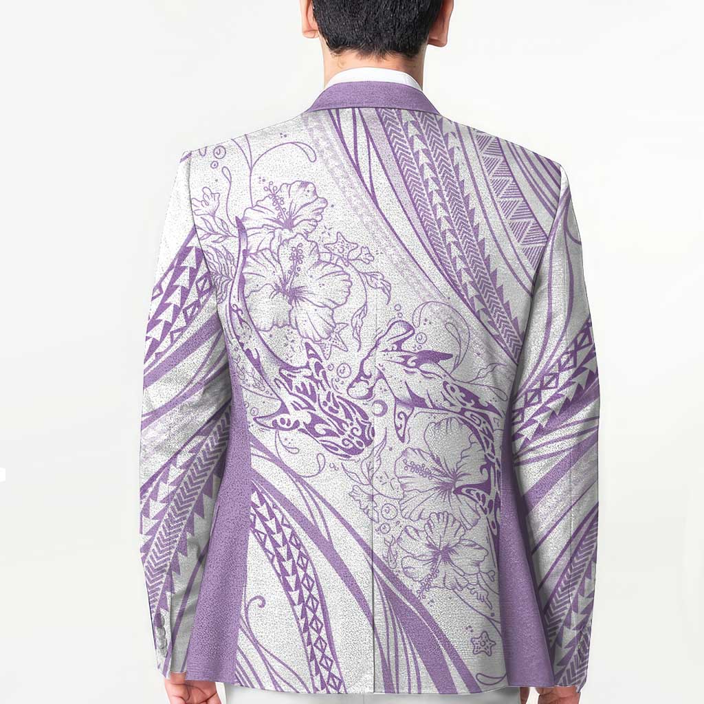 Sharks Couple Dreamy Polynesians Floral Sea Blazer Lilac LT7 - Polynesian Pride