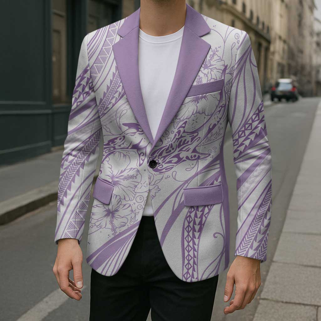 Sharks Couple Dreamy Polynesians Floral Sea Blazer Lilac LT7 - Polynesian Pride