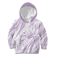 Sharks Couple Dreamy Polynesians Floral Sea Kid Hoodie Lilac LT7 Hoodie Lilac - Polynesian Pride