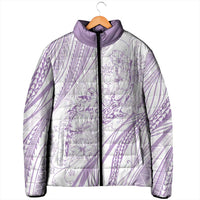 Sharks Couple Dreamy Polynesians Floral Sea Padded Jacket Lilac LT7 - Polynesian Pride
