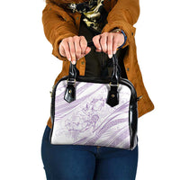 Sharks Couple Dreamy Polynesians Floral Sea Shoulder Handbag Lilac LT7 One Size Lilac - Polynesian Pride