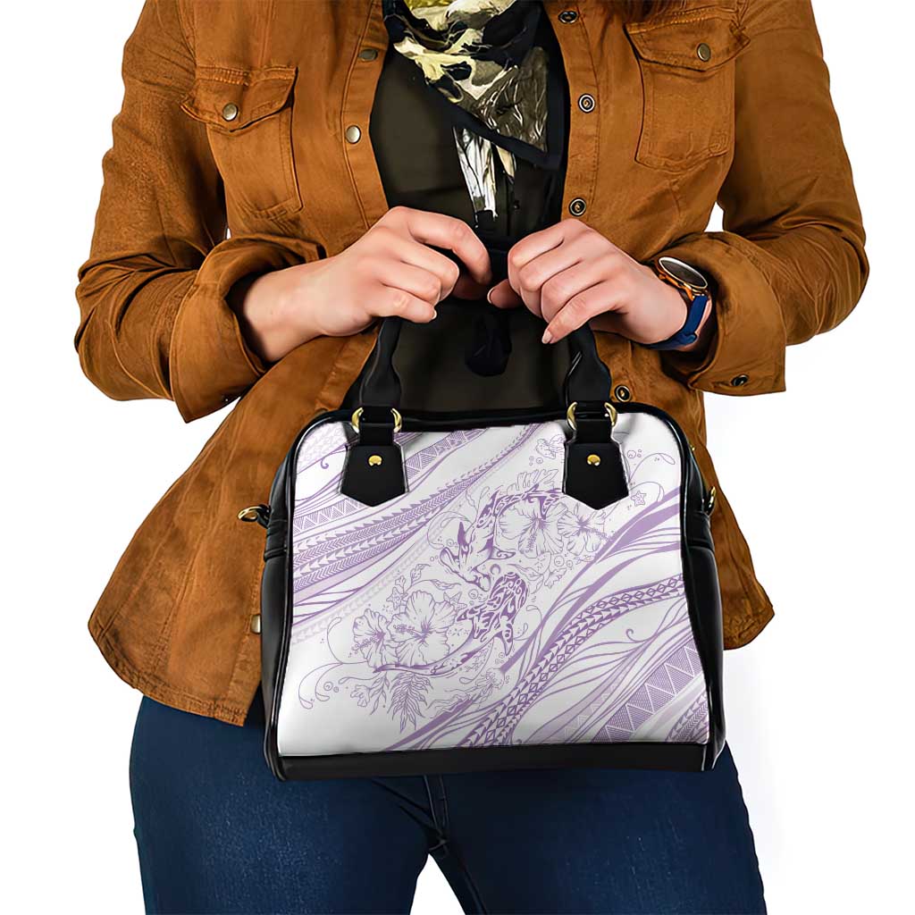 Sharks Couple Dreamy Polynesians Floral Sea Shoulder Handbag Lilac LT7 - Polynesian Pride