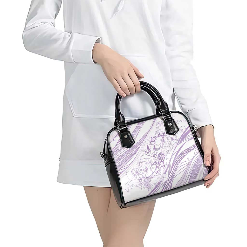 Sharks Couple Dreamy Polynesians Floral Sea Shoulder Handbag Lilac LT7 - Polynesian Pride