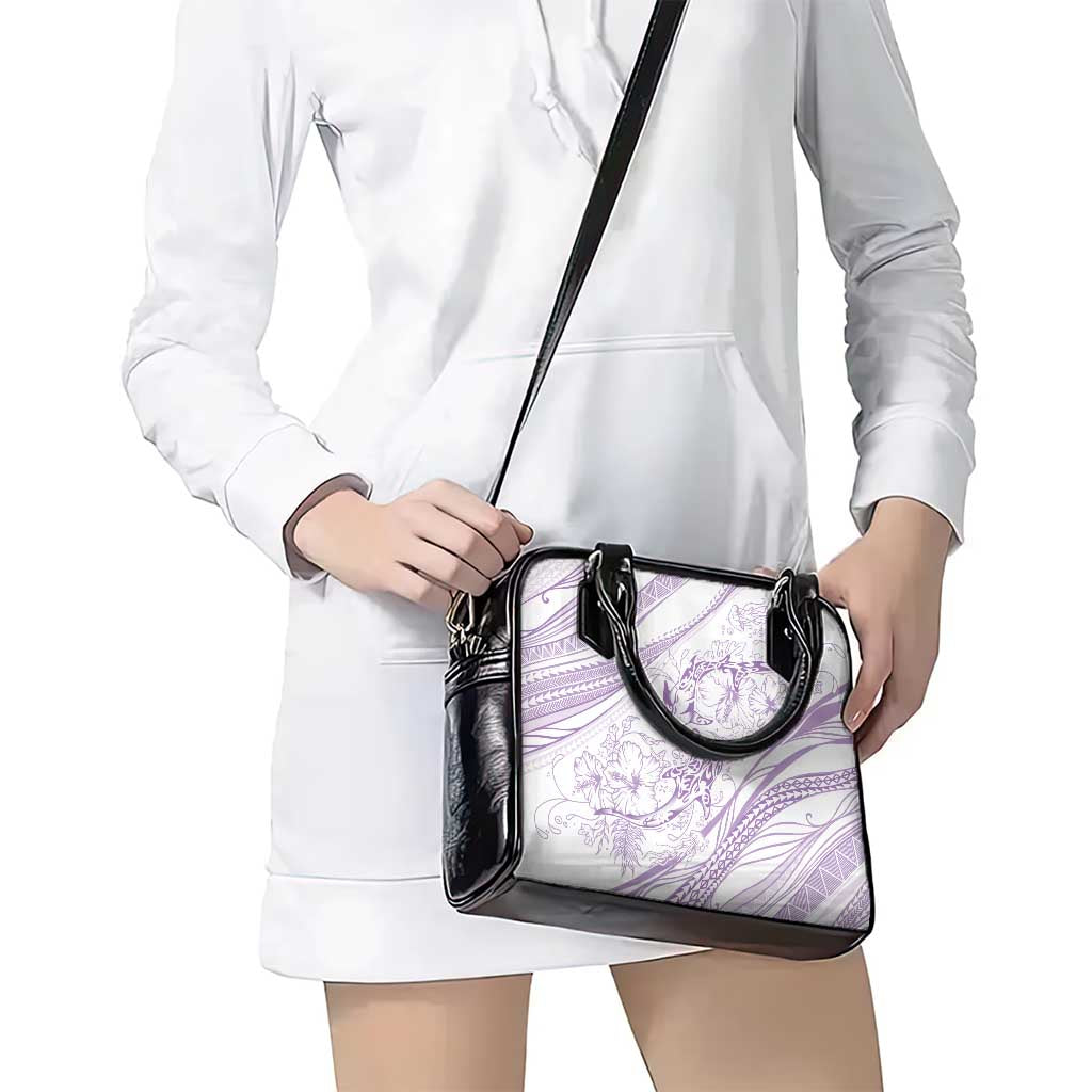 Sharks Couple Dreamy Polynesians Floral Sea Shoulder Handbag Lilac LT7 - Polynesian Pride