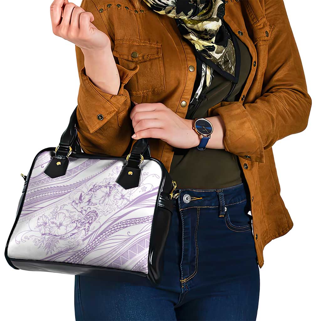 Sharks Couple Dreamy Polynesians Floral Sea Shoulder Handbag Lilac LT7 - Polynesian Pride