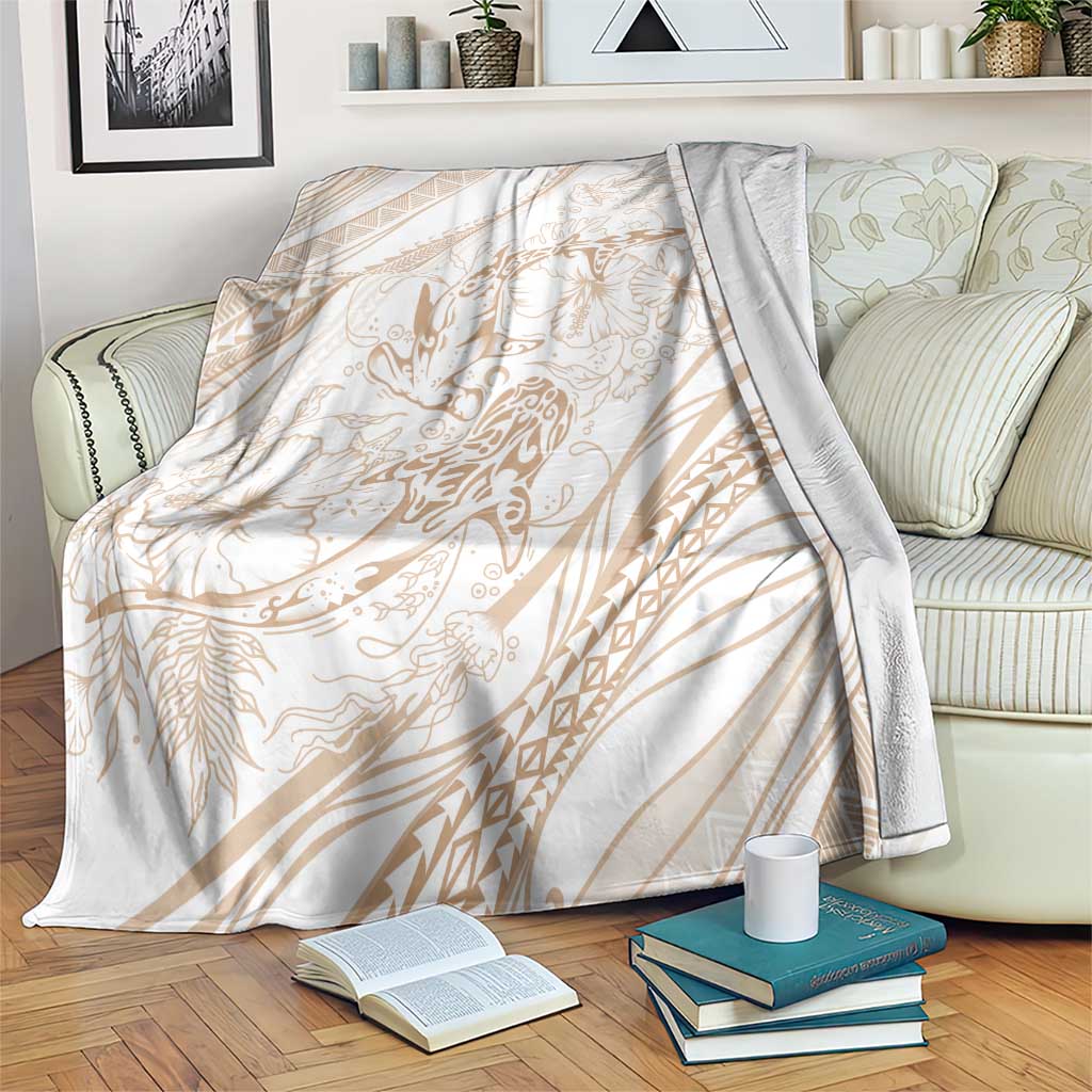 Sharks Couple Dreamy Polynesians Floral Sea Blanket Hazel LT7 Hazel - Polynesian Pride