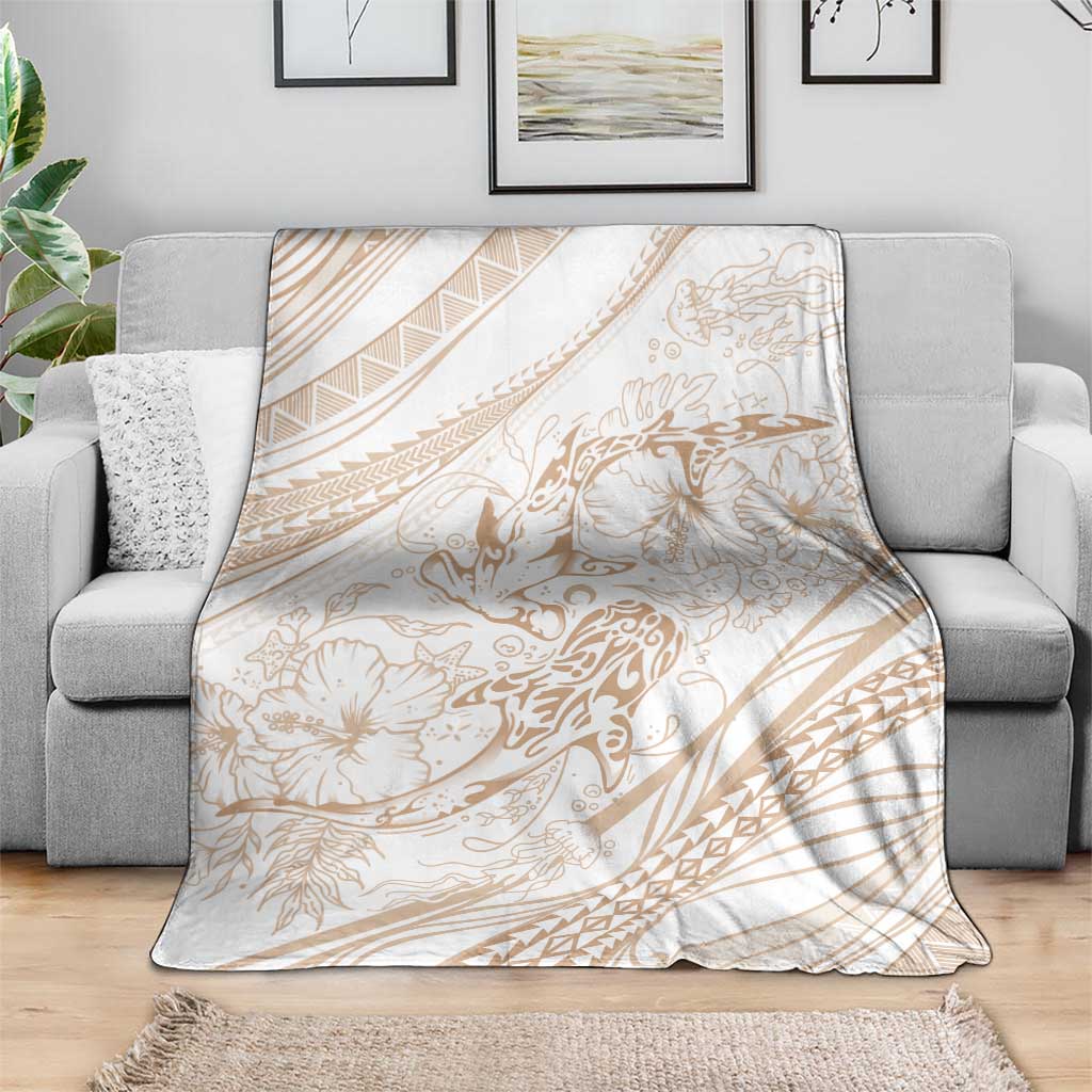 Sharks Couple Dreamy Polynesians Floral Sea Blanket Hazel LT7 - Polynesian Pride