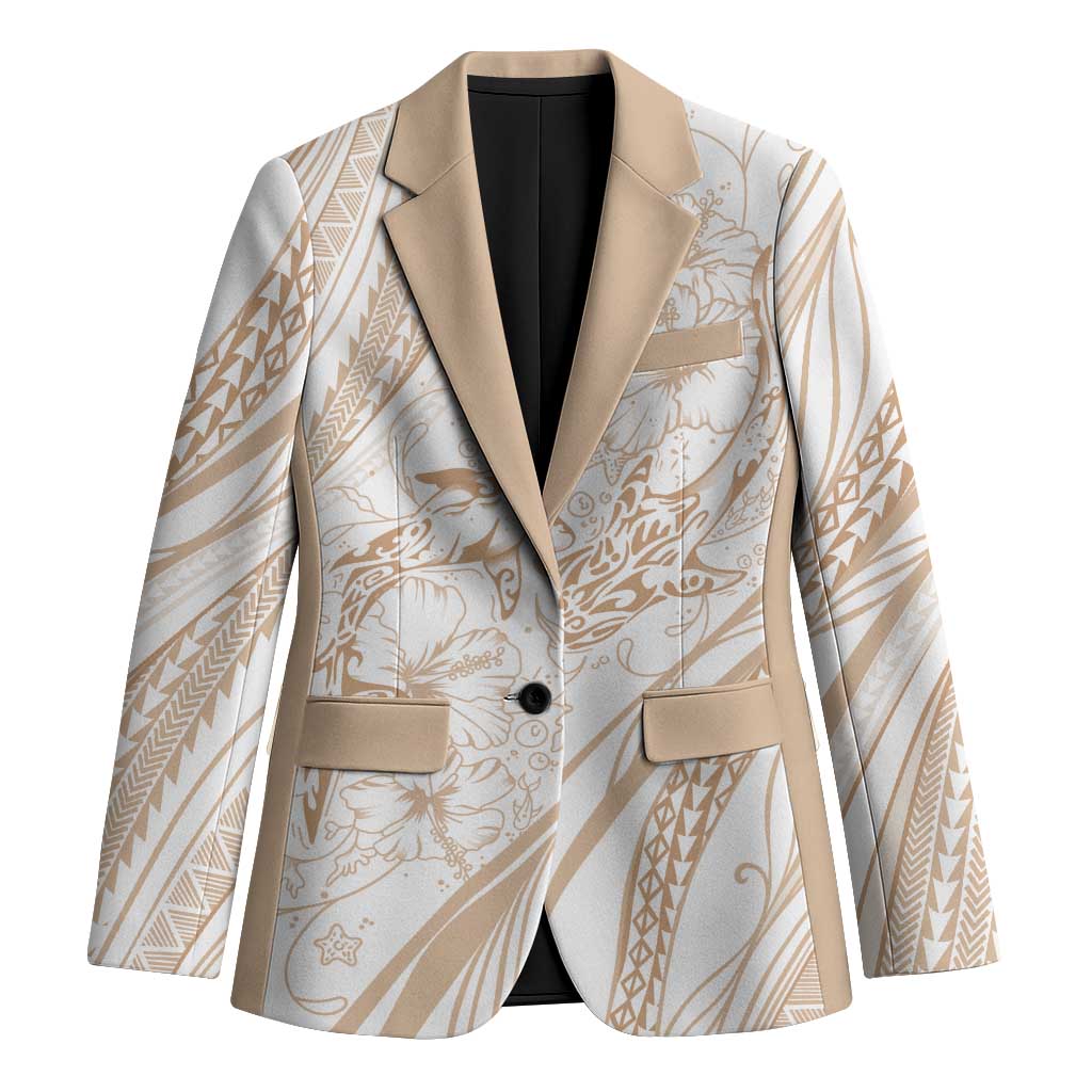 Sharks Couple Dreamy Polynesians Floral Sea Blazer Hazel LT7 Unisex Hazel - Polynesian Pride