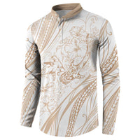 Sharks Couple Dreamy Polynesians Floral Sea Button Sweatshirt Hazel LT7 - Polynesian Pride