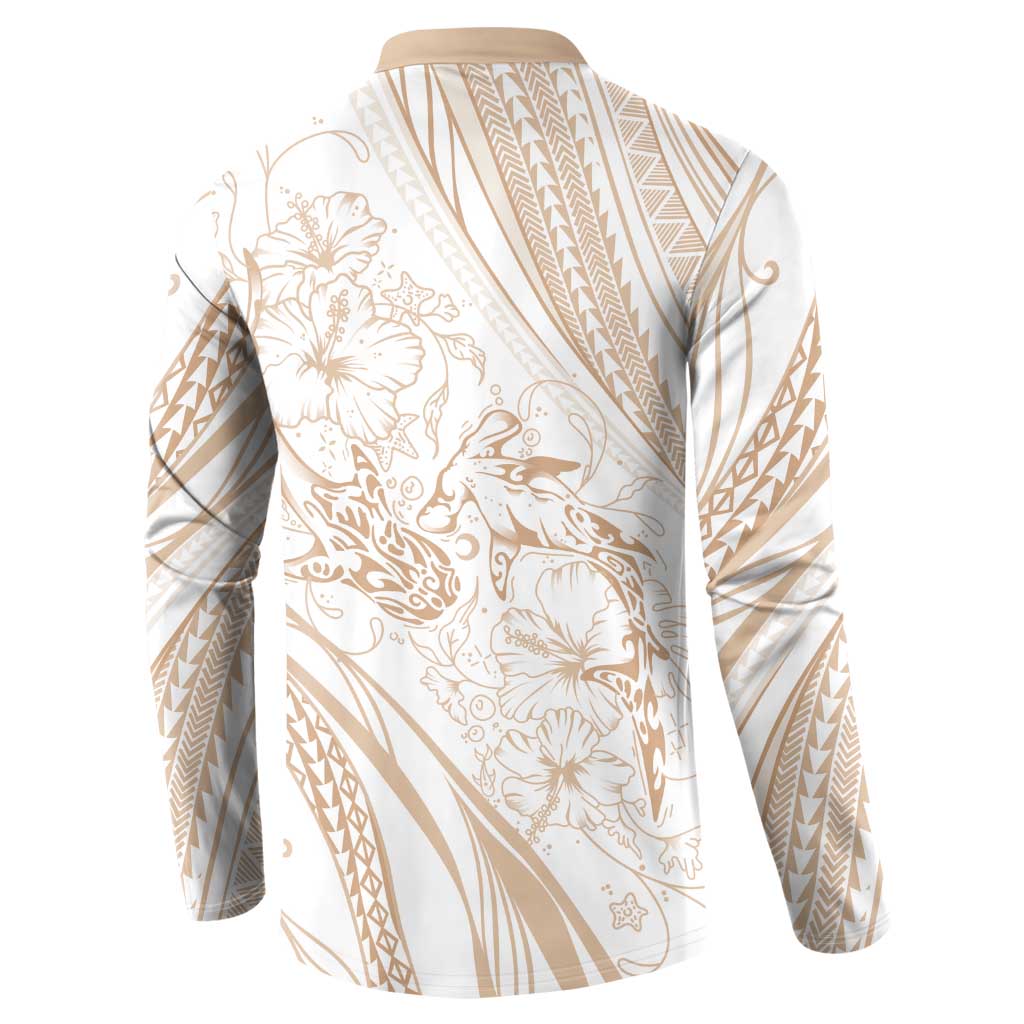 Sharks Couple Dreamy Polynesians Floral Sea Button Sweatshirt Hazel LT7 - Polynesian Pride