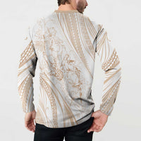 Sharks Couple Dreamy Polynesians Floral Sea Button Sweatshirt Hazel LT7 - Polynesian Pride