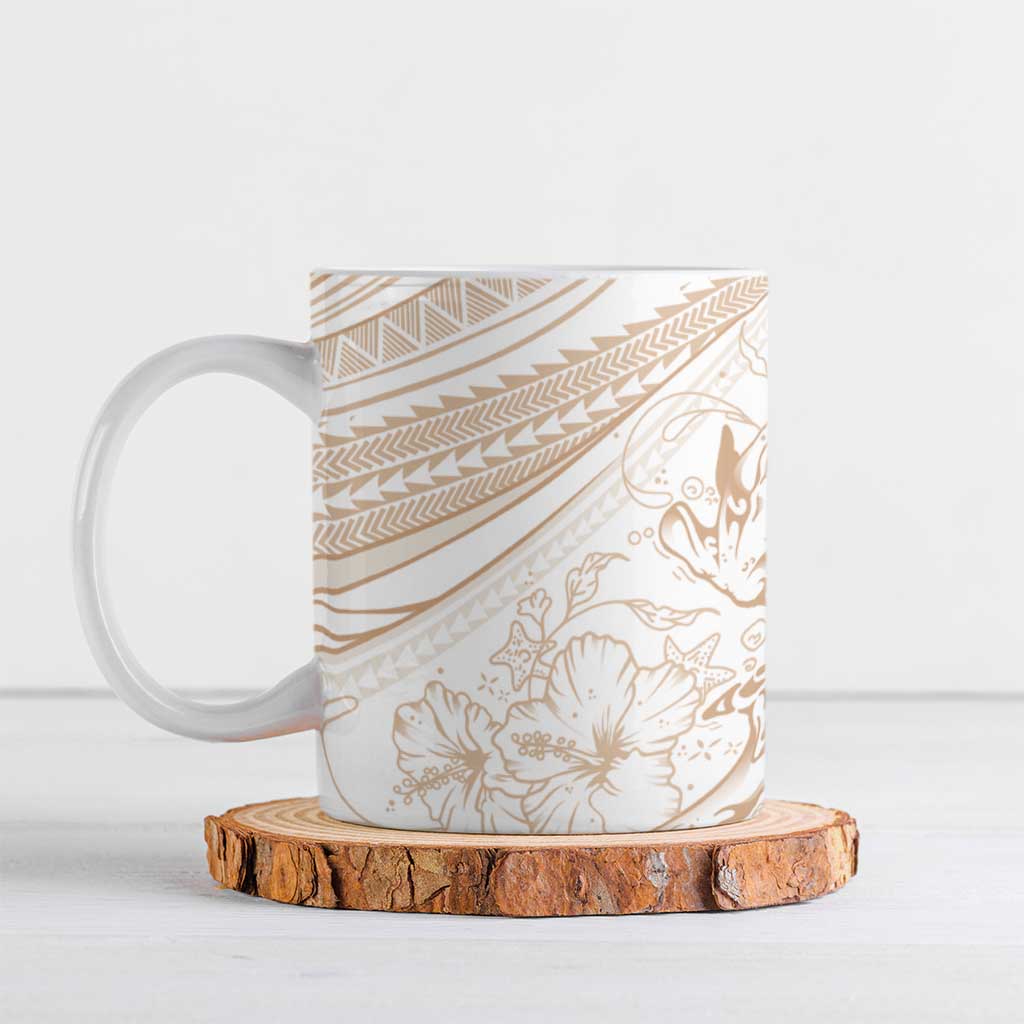 Sharks Couple Dreamy Polynesians Floral Sea Ceramic Mug Hazel LT7 Hazel - Polynesian Pride