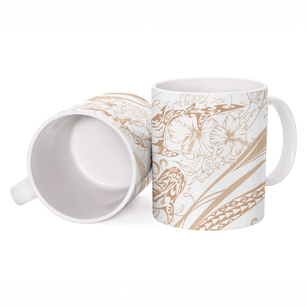 Sharks Couple Dreamy Polynesians Floral Sea Ceramic Mug Hazel LT7 - Polynesian Pride