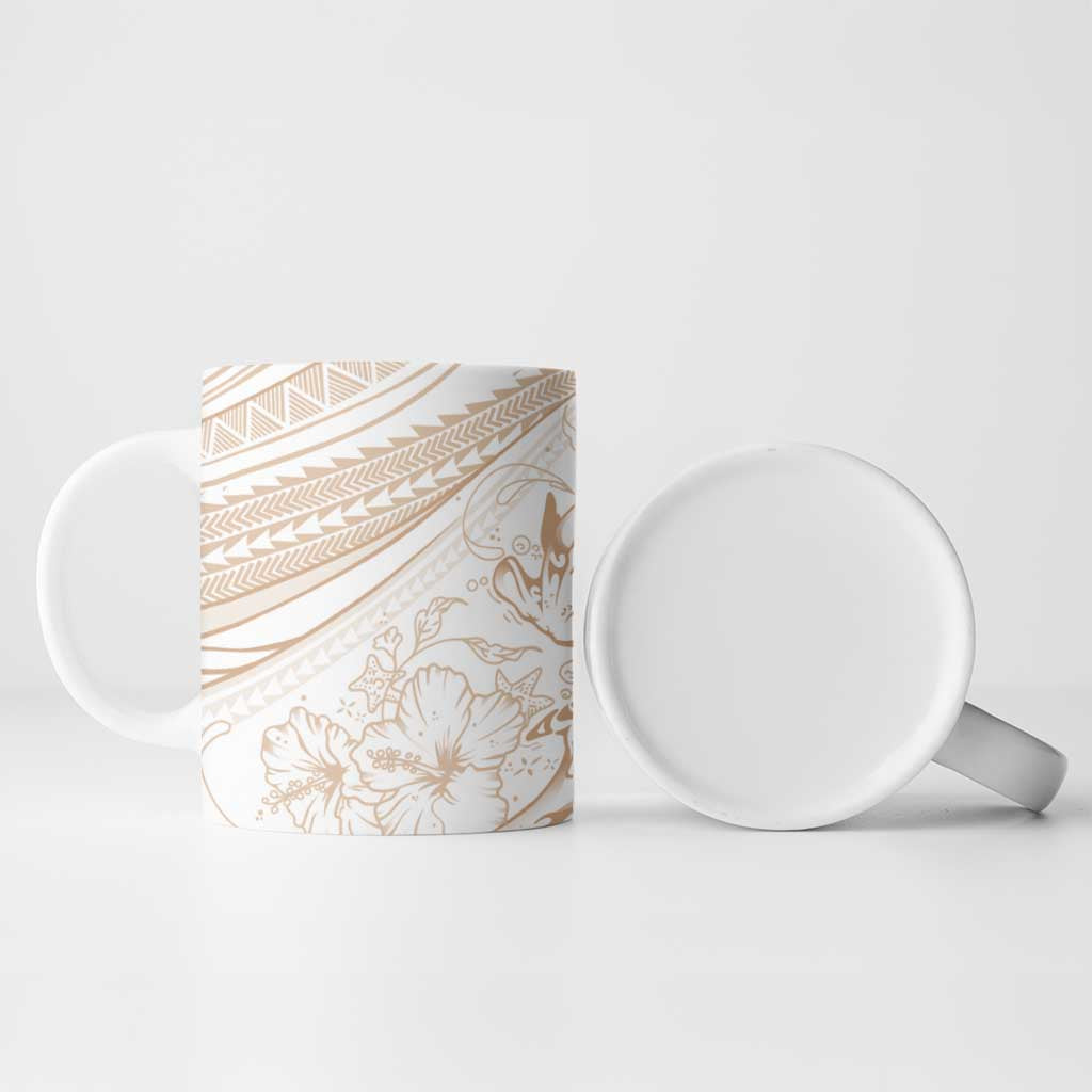 Sharks Couple Dreamy Polynesians Floral Sea Ceramic Mug Hazel LT7 - Polynesian Pride