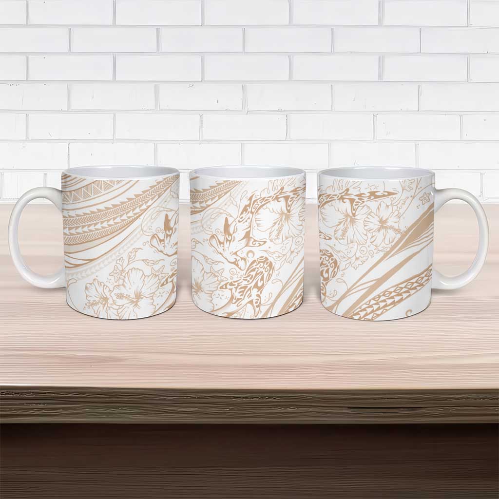 Sharks Couple Dreamy Polynesians Floral Sea Ceramic Mug Hazel LT7 - Polynesian Pride