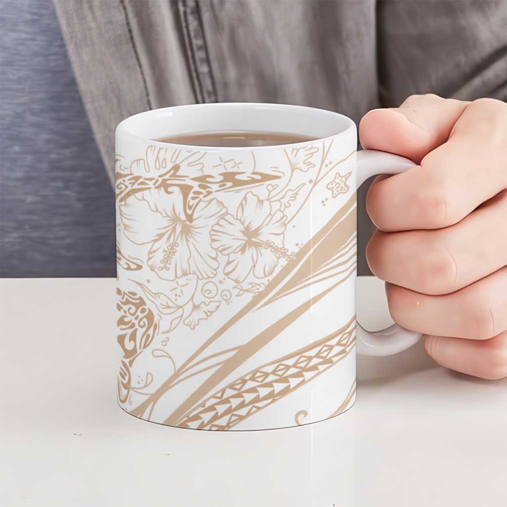 Sharks Couple Dreamy Polynesians Floral Sea Ceramic Mug Hazel LT7 - Polynesian Pride