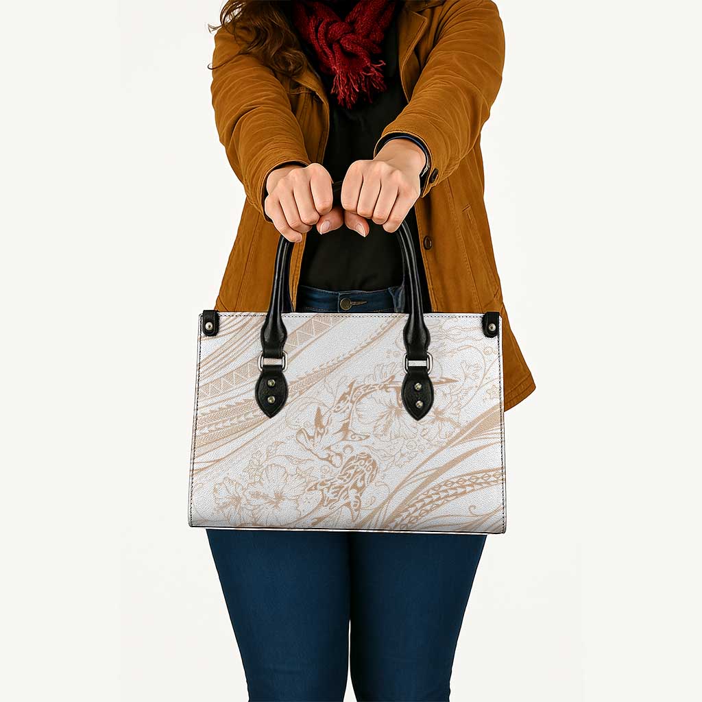 Sharks Couple Dreamy Polynesians Floral Sea Leather Bag Hazel LT7 - Polynesian Pride