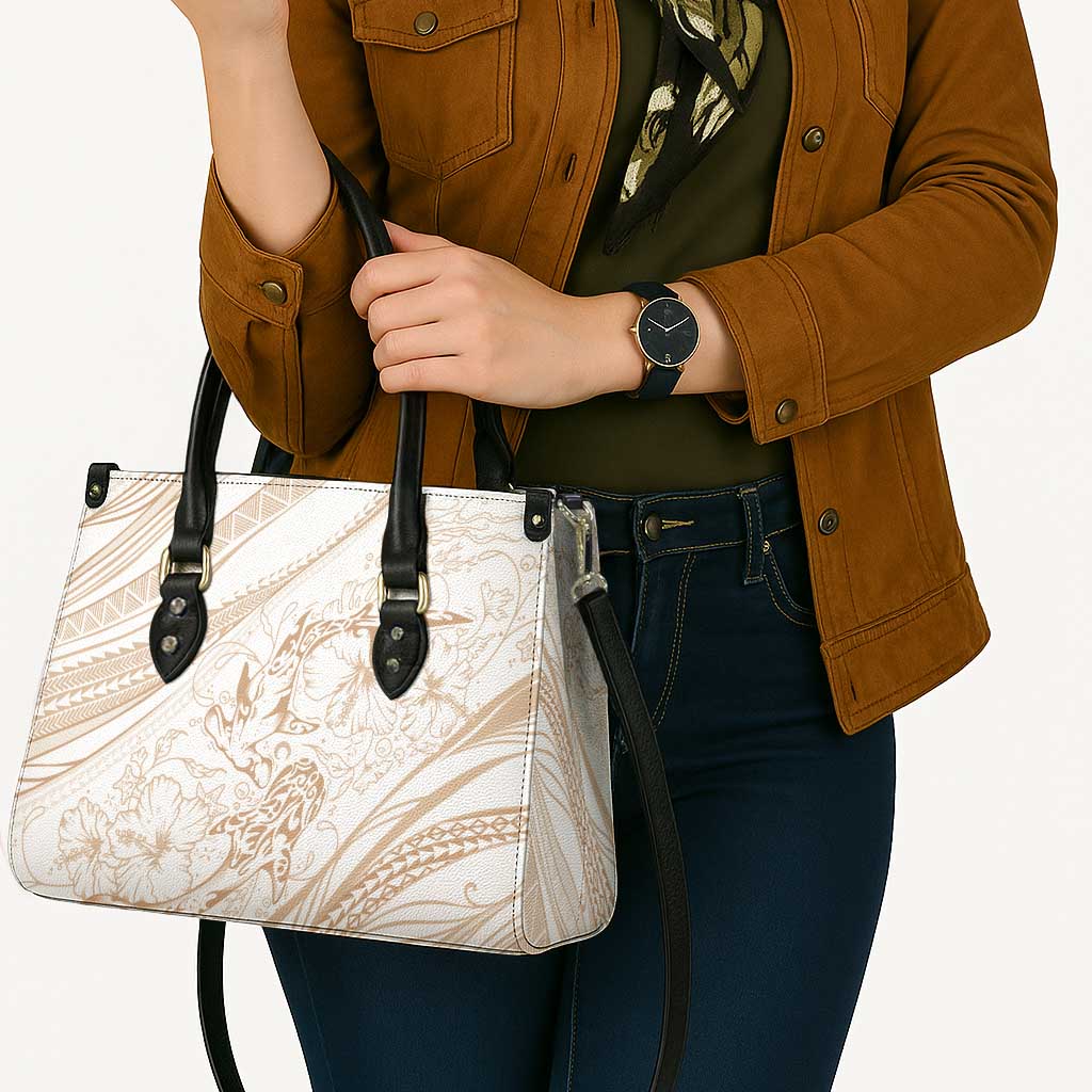 Sharks Couple Dreamy Polynesians Floral Sea Leather Bag Hazel LT7 - Polynesian Pride
