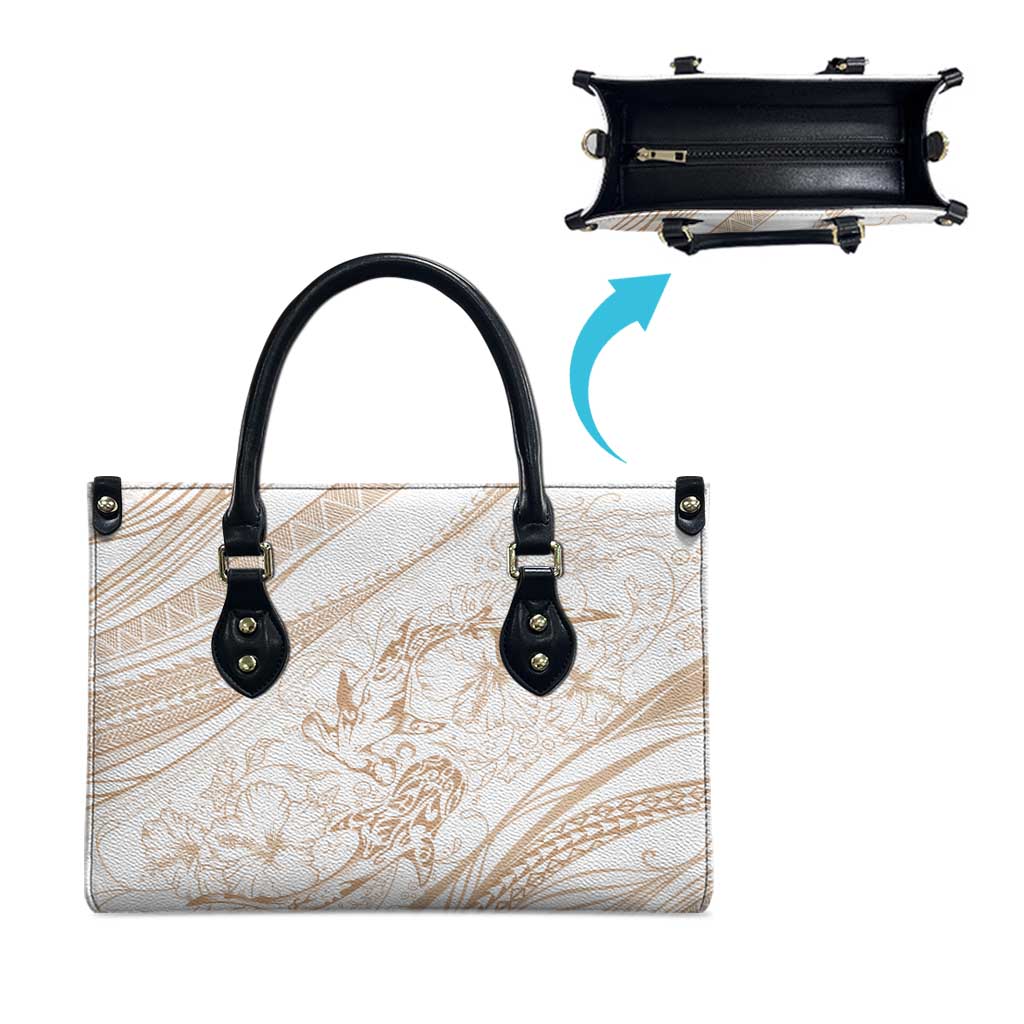 Sharks Couple Dreamy Polynesians Floral Sea Leather Bag Hazel LT7 - Polynesian Pride