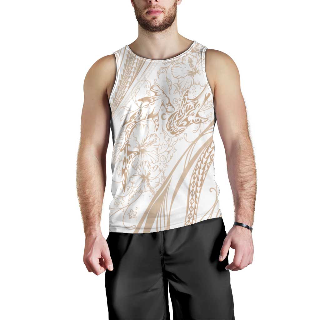 Sharks Couple Dreamy Polynesians Floral Sea Men Tank Top Hazel LT7 - Polynesian Pride