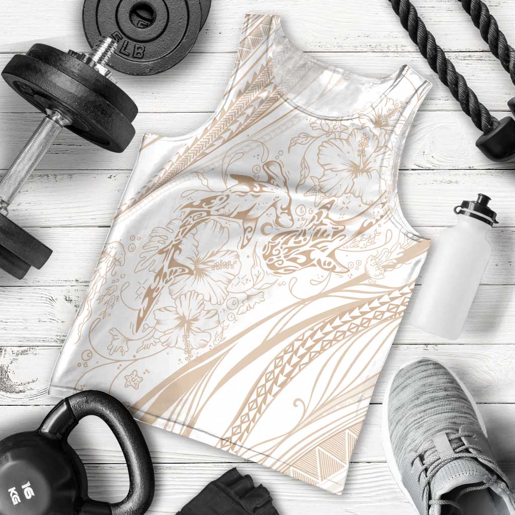 Sharks Couple Dreamy Polynesians Floral Sea Men Tank Top Hazel LT7 - Polynesian Pride