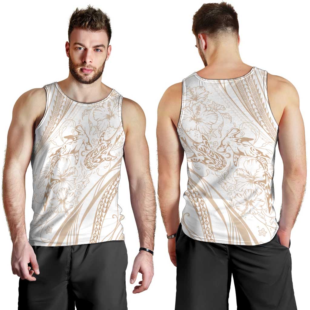 Sharks Couple Dreamy Polynesians Floral Sea Men Tank Top Hazel LT7 - Polynesian Pride