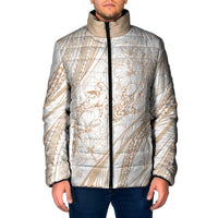 Sharks Couple Dreamy Polynesians Floral Sea Padded Jacket Hazel LT7 Men Hazel - Polynesian Pride