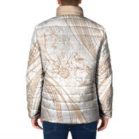 Sharks Couple Dreamy Polynesians Floral Sea Padded Jacket Hazel LT7 - Polynesian Pride