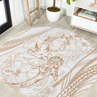 Sharks Couple Dreamy Polynesians Floral Sea Round Carpet Hazel LT7 Hazel - Polynesian Pride
