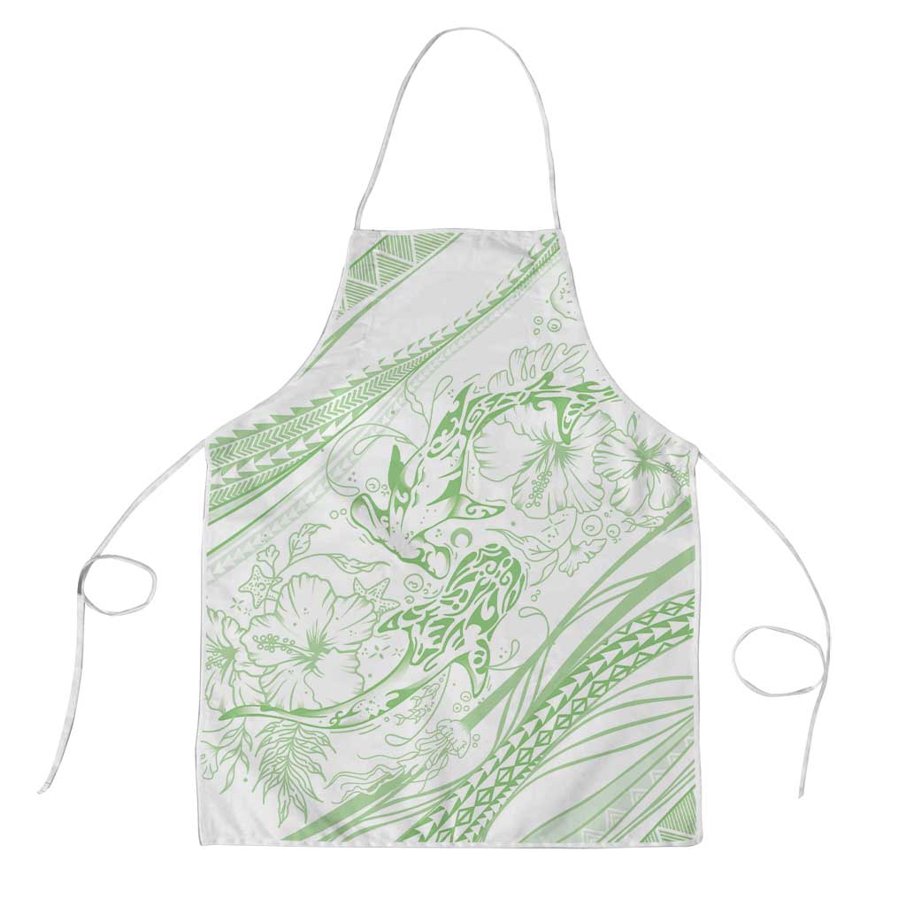 Sharks Couple Dreamy Polynesians Floral Sea Apron Emerald LT7 Emerald - Polynesian Pride