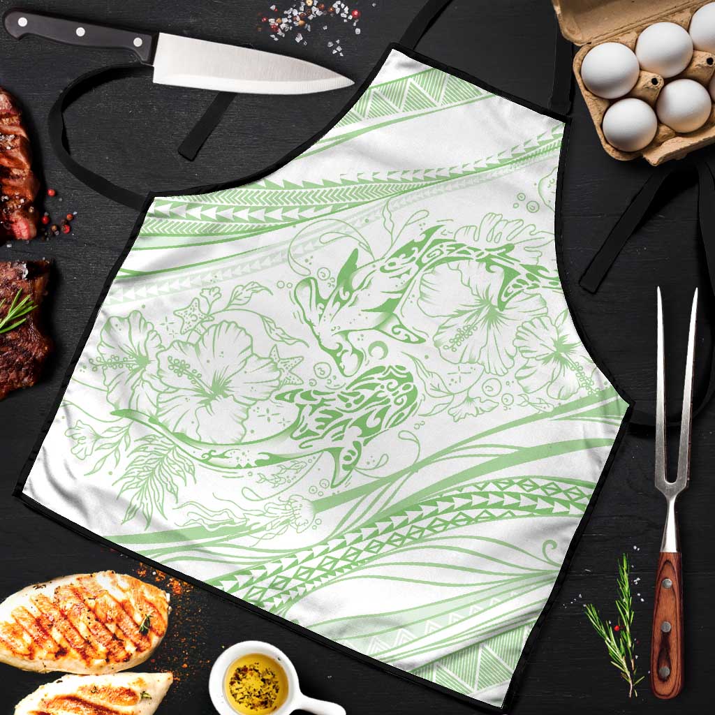 Sharks Couple Dreamy Polynesians Floral Sea Apron Emerald LT7 Emerald - Polynesian Pride