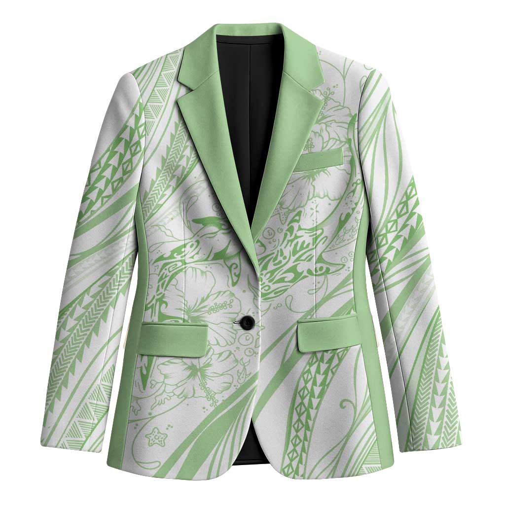 Sharks Couple Dreamy Polynesians Floral Sea Blazer Emerald LT7 Unisex Emerald - Polynesian Pride