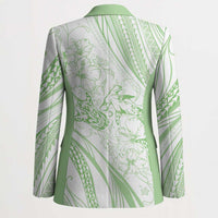 Sharks Couple Dreamy Polynesians Floral Sea Blazer Emerald LT7 - Polynesian Pride