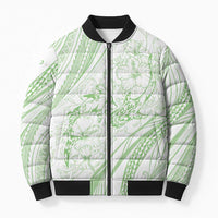 Sharks Couple Dreamy Polynesians Floral Sea Bomber Puffer Jacket Emerald LT7 Unisex Emerald - Polynesian Pride