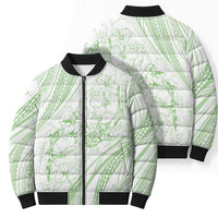 Sharks Couple Dreamy Polynesians Floral Sea Bomber Puffer Jacket Emerald LT7 - Polynesian Pride
