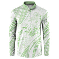 Sharks Couple Dreamy Polynesians Floral Sea Button Sweatshirt Emerald LT7 Emerald - Polynesian Pride