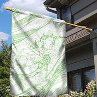 Sharks Couple Dreamy Polynesians Floral Sea Garden Flag Emerald LT7 - Polynesian Pride