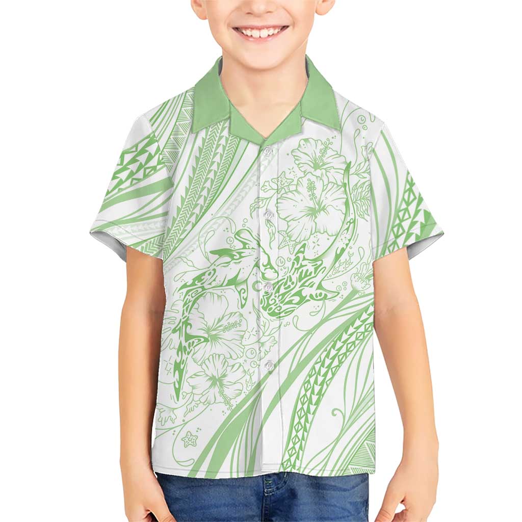 Sharks Couple Dreamy Polynesians Floral Sea Hawaiian Shirt Emerald LT7 - Polynesian Pride
