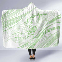 Sharks Couple Dreamy Polynesians Floral Sea Hooded Blanket Emerald LT7 One Size Emerald - Polynesian Pride