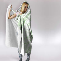 Sharks Couple Dreamy Polynesians Floral Sea Hooded Blanket Emerald LT7 - Polynesian Pride