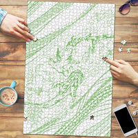 Sharks Couple Dreamy Polynesians Floral Sea Puzzle Emerald LT7 Emerald - Polynesian Pride
