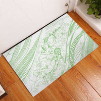 Sharks Couple Dreamy Polynesians Floral Sea Rubber Doormat Emerald LT7 - Polynesian Pride